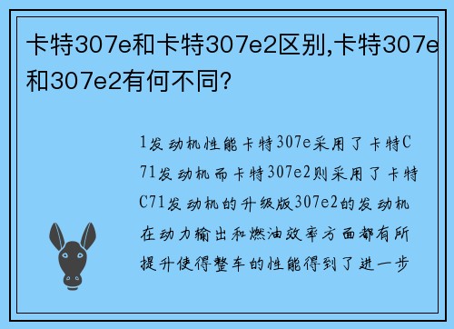 卡特307e和卡特307e2区别,卡特307e和307e2有何不同？